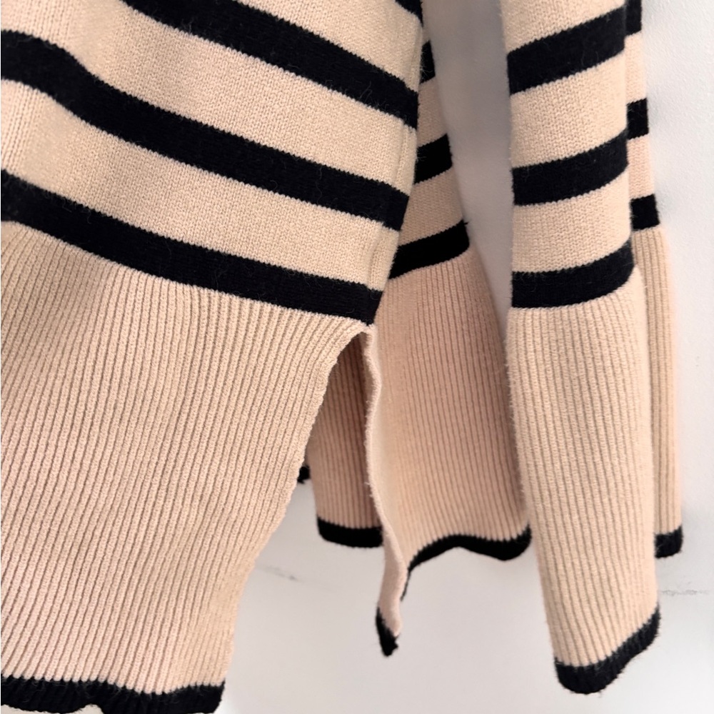 Black and Cream Striped Sweater - Picture 6 of 7